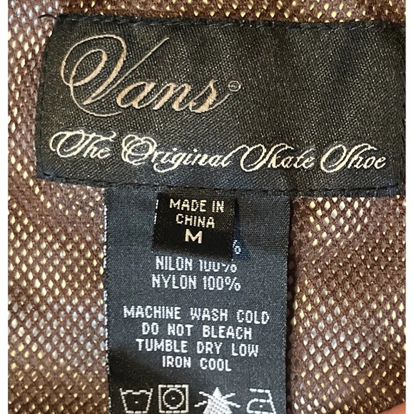 VTG Vans The Original Skate Shoe Jacket M 90s Cream & Brown Mesh Lined Hooded - Picture 4 of 16